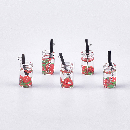 Glass Bottle Pendants CRES-N017-06L-1