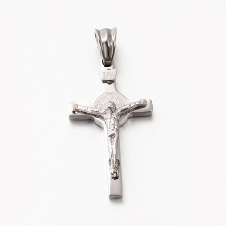 Easter Theme Hot Unisex 201 Stainless Steel Crucifix Cross Pendants STAS-YW0002-14-1