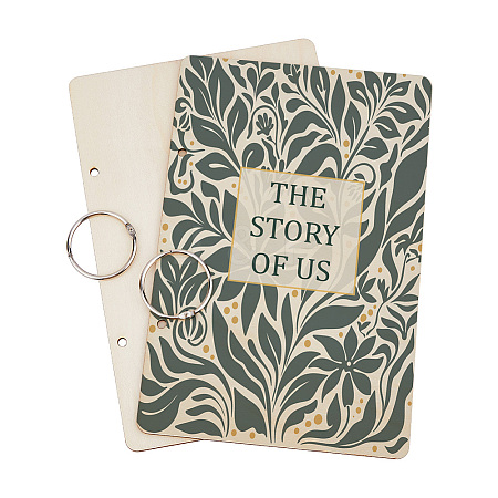 Wooden 2-Ring Loose Leaf Binder Postcard Phote Album Cover DIY-WH0547-065-1