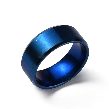 Titanium Steel Wide Band Finger Rings for Women Men RJEW-WH0009-13B-BU-1