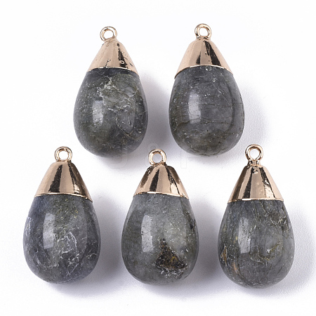 Top Golden Plated Natural Labradorite Pendants G-T131-02C-1