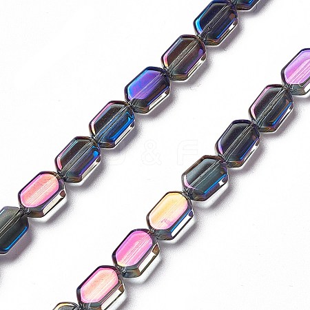 Electroplate Glass Beads Strands EGLA-L042-HP01-1