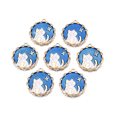 Alloy Enamel Pendants ENAM-N055-102B-1