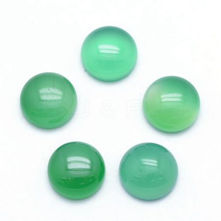 Natural Dyed & Heated Green Onyx Agate Cabochons G-P393-R04-10mm-1