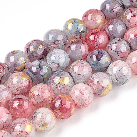 Baking Painted Crackle Glass Bead Strands X-DGLA-R053-05K-A-1