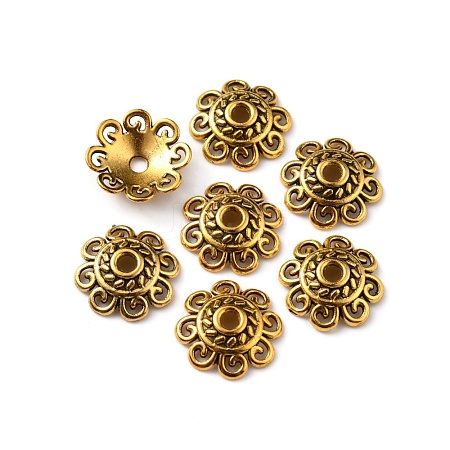 Tibetan Style Alloy Bead Caps FIND-WH0116-06C-AG-1