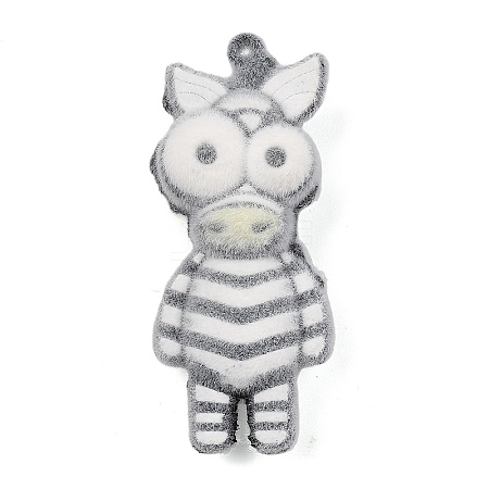 Animal Theme Flocking Silicone Pendants SIL-C012-03F-1