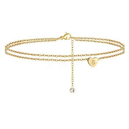 Heart Brass with Crystal Rhinestone Anklets FS-WGC43DA-10-1