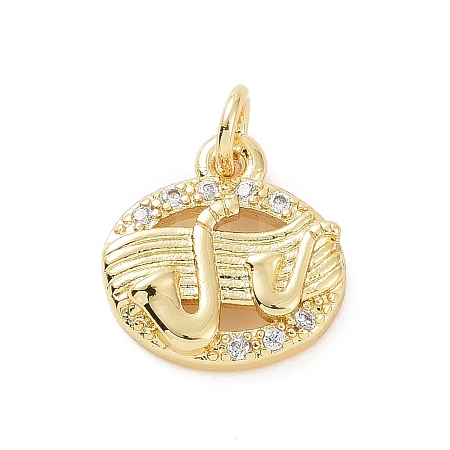 Brass Micro Pave Cubic Zirconia Charms KK-C012-48G-1