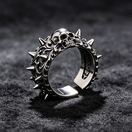 Alloy Skull Rivet Cuff Open Rings WGF9BFE-01-1