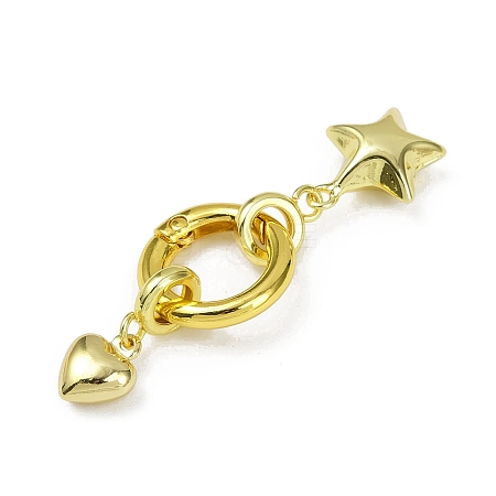 Brass Spring Gate Rings KK-M322-11G-01-1