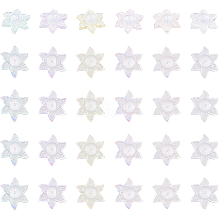 30Pcs 6 Colors Acrylic Ear Nuts FIND-HS0002-43-1