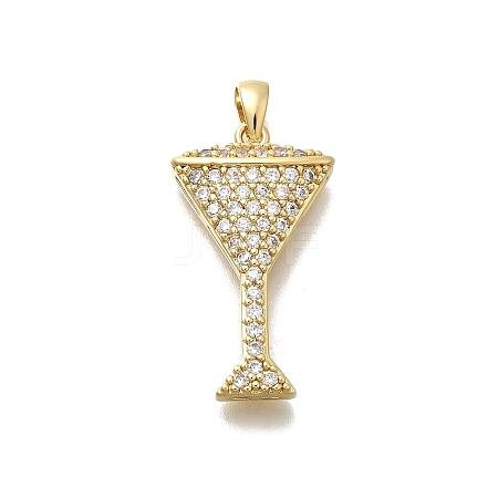 Brass Micro Pave Cubic Zirconia Pendants KK-D339-13G-02-1