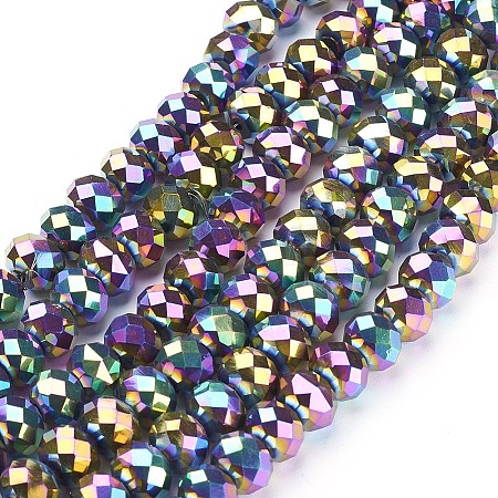 Electroplate Glass Beads Strands LS-GR7X10MMY-M-1