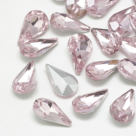 Pointed Back Glass Rhinestone Cabochons RGLA-T082-6x10mm-10-1