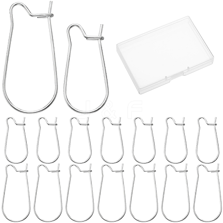 200Pcs 2 Size 304 Stainless Steel Hoop Earrings Findings STAS-CN0001-49-1