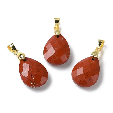 Natural Red Jaspe Pendants G-Q005-02G-02-1