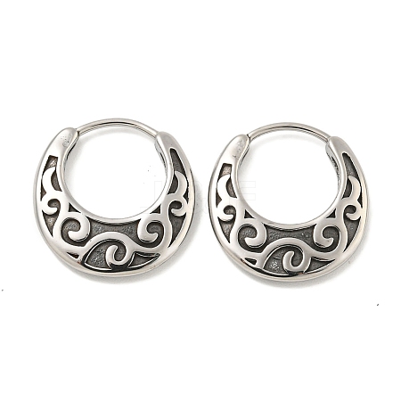 316 Surgical Stainless Steel Hoop Earrings EJEW-D096-10F-AS-1