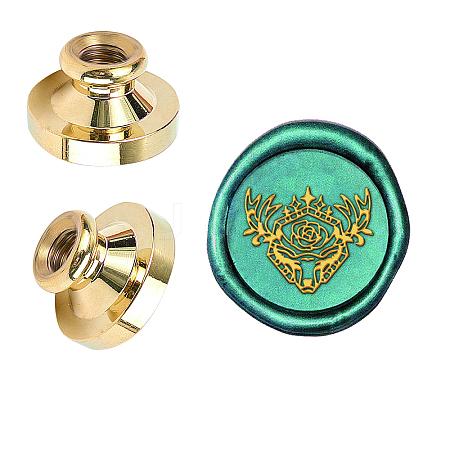 Wax Seal Brass Stamp Head AJEW-WH0209-540-1