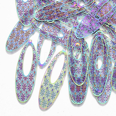 Ion Plating(IP) 304 Stainless Steel Filigree Big Pendants STAS-S108-82-1