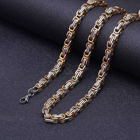 Titanium Steel Byzantine Chain Necklaces for Men FS-WG56795-192-1