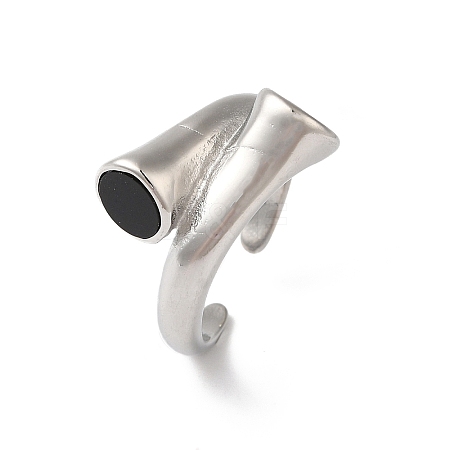 Shell Open Cuff Ring for Women RJEW-C091-03P-02-1