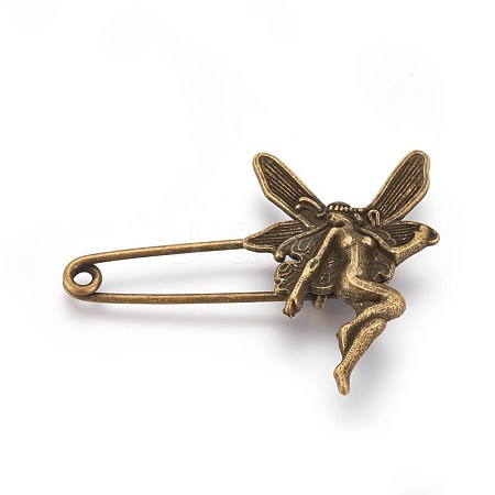 Tibetan Style Alloy Safety Brooches JEWB-WH0008-04AB-1