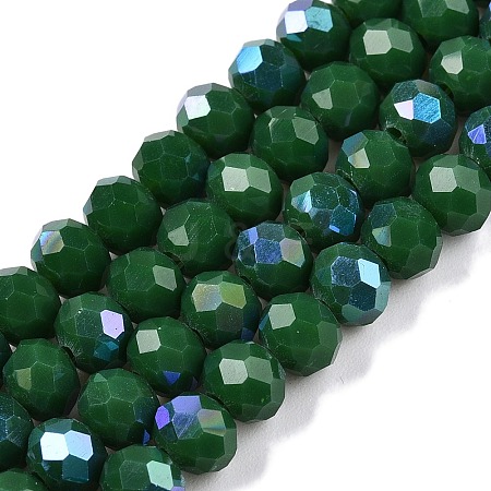 Electroplate Opaque Solid Color Glass Beads Strands EGLA-A044-P6mm-L09-1