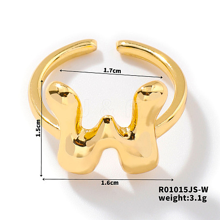 Fashionable Letter Brass Open Cuff for Women UR6840-23-1