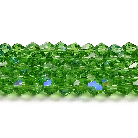 Transparent Electroplate Glass Beads Strands GLAA-F029-4mm-D03-1