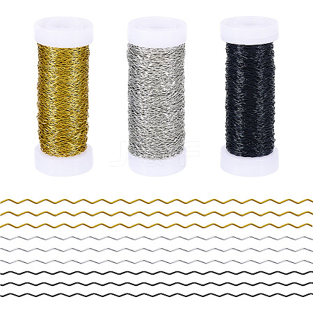 3 Rolls 3 Colors Iron Wavy Wires MW-TA0001-04-1