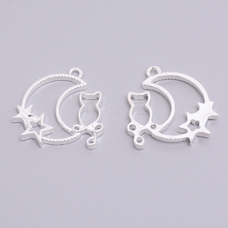 Alloy Open Back Bezel Pendants PALLOY-WH0072-89S-RS-1