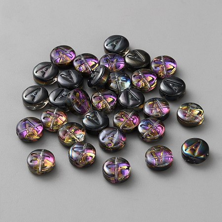 Transparent Electroplated UV Plating Glass Beads GLAA-TAC0024-12D-A-1