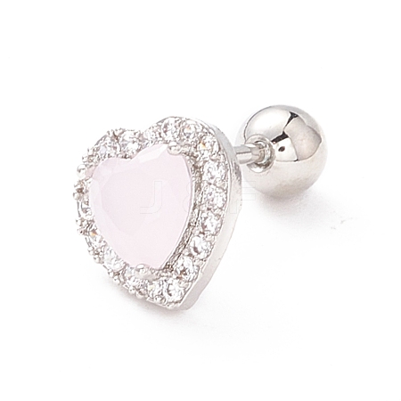 Heart Cat Eye Stud Earrings for Women EJEW-A065-06P-1