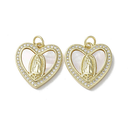 Brass Micro Pave Cubic Zirconia Pendants KK-G485-19C-G-1