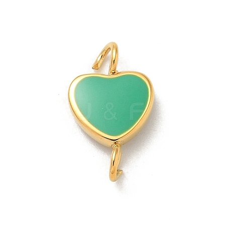 Ion Plating(IP) 304 Stainless Steel Enamel Heart Connector Charms STAS-G351-08G-02-1