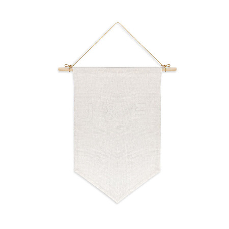 Linen Sublimation Blank Flag Wall Hanging Ornaments AJEW-WH0609-003-1