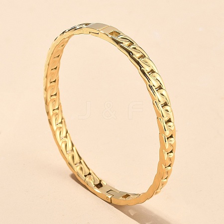 304 Stainless Steel Hinged Bangles for Women AJEW-P127-26G-1