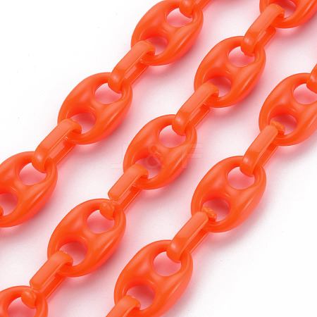 Handmade Opaque Acrylic Coffee Bean Chains CHAC-ZX0001-01F-1