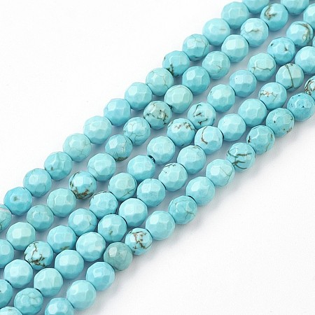 Synthetic Turquoise Bead Strands G-J376-71B-4mm-05-1