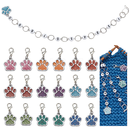 Knitting Row Counter Chains & Locking Stitch Markers Kits HJEW-AB00537-1