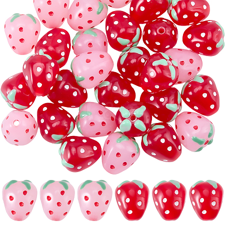 40Pcs 2 Colors Opaque Acrylic Enamel Beads MACR-SC0002-57-1