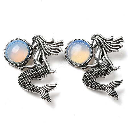 Dual-use Items Alloy Mermaid Brooch JEWB-C026-02D-AS-1