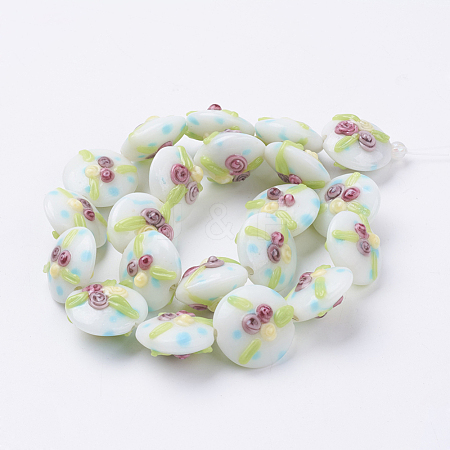 Handmade Bumpy Lampwork Beads Strands LAMP-K027-06B-1