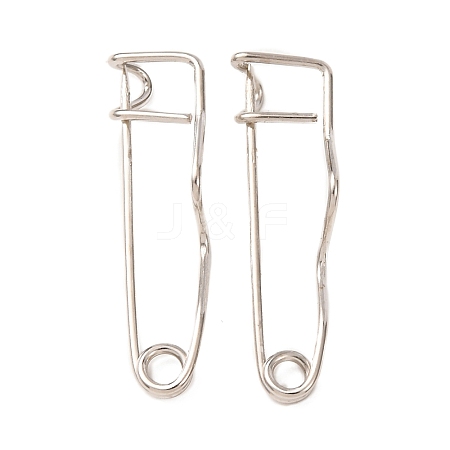 Iron Crimp Safety Pin Brooch Findings JEWB-Z050-01P-02-1