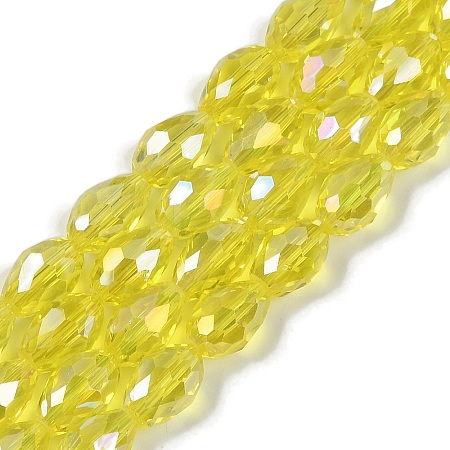 Transparent Electroplate Glass Beads Strands EGLA-T4mm-B26-1