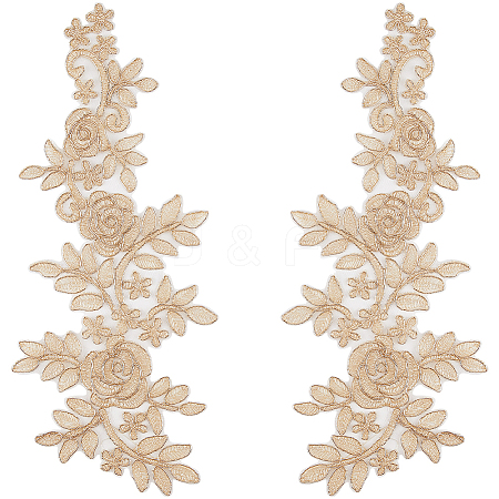 Flower Polyester Embroidery Lace Appliques DIY-WH20011-03D-1