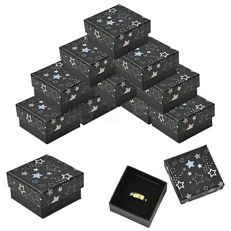 12Pcs Star Print Paperboard Jewelry Gift Boxes CON-FS0001-25-1