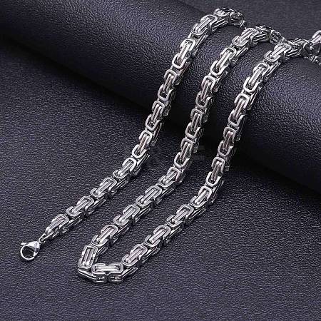 Titanium Steel Byzantine Chain Necklaces for Men FS-WG56795-04-1