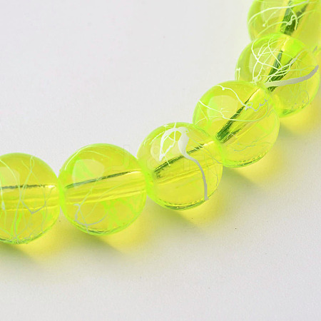 Drawbench Transparent Glass Round Beads Strands X-GLAD-Q012-8mm-07-1